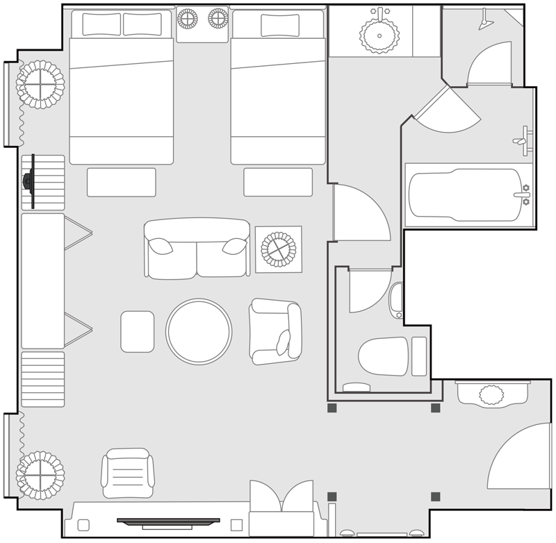 デラックスツインルーム間取図